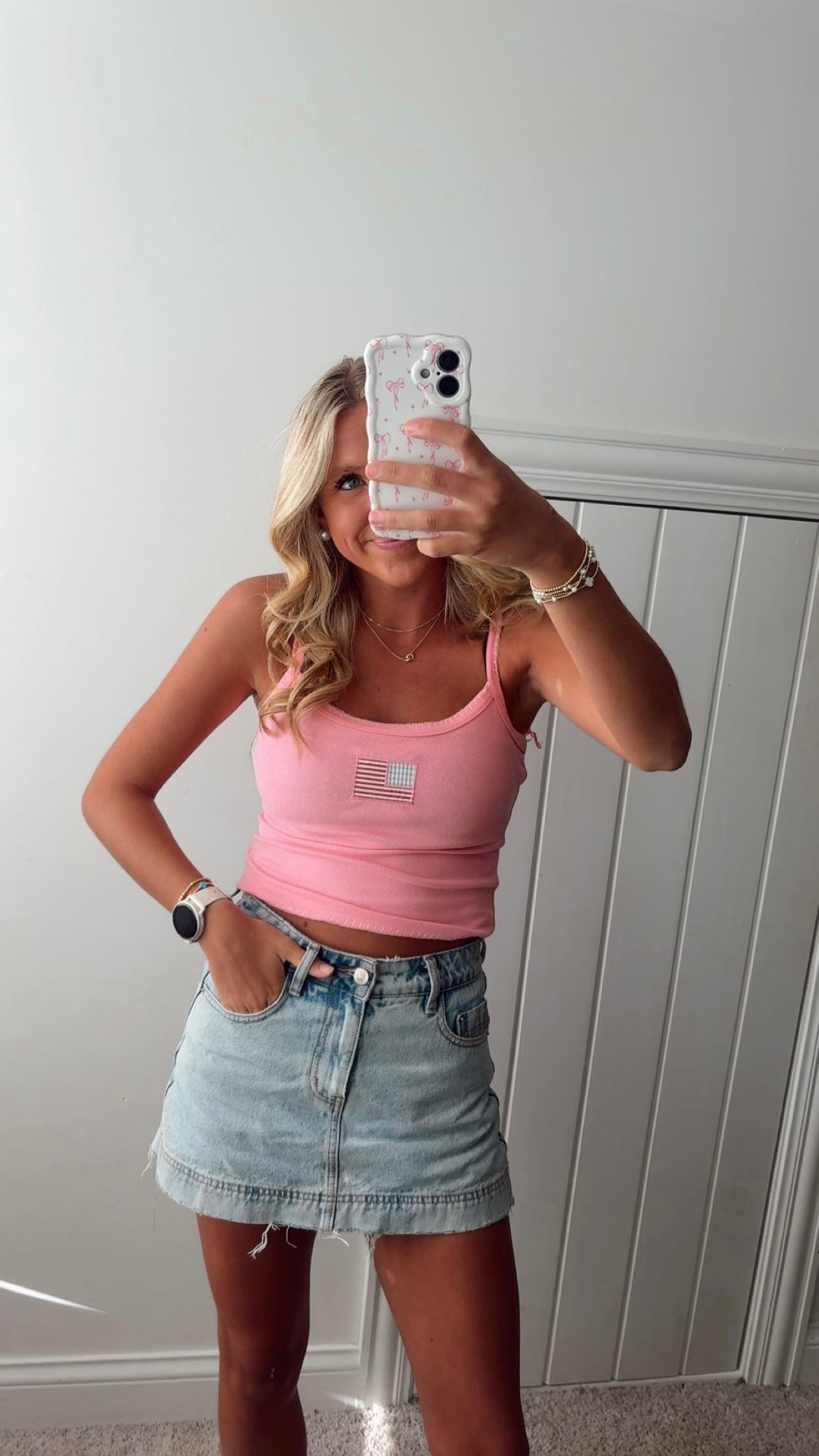 Pink American Flag Tank