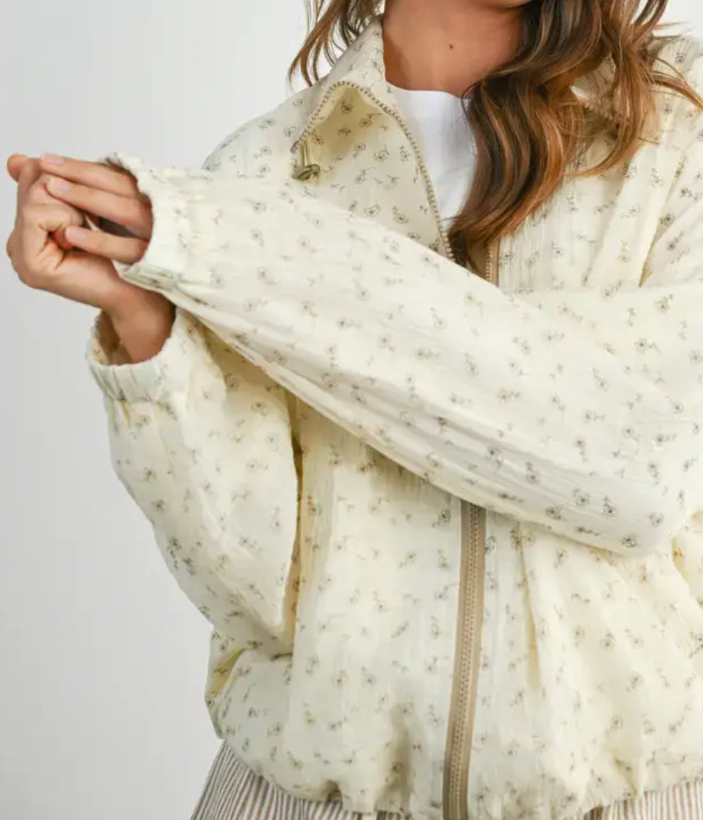 Floral Zip-Up Jacket