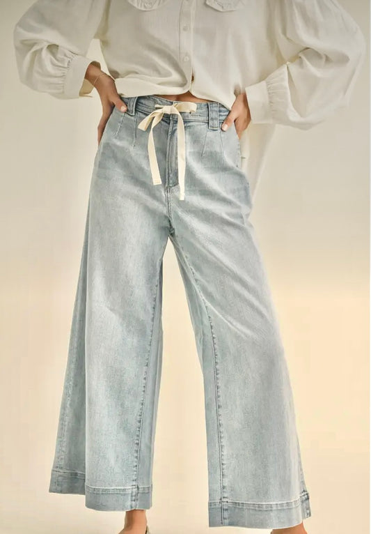 Denim Tie Front Jeans