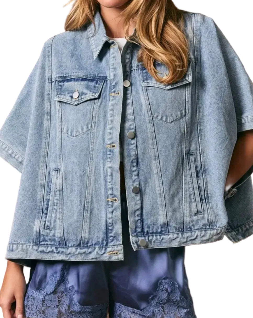 Denim Cape Jacket
