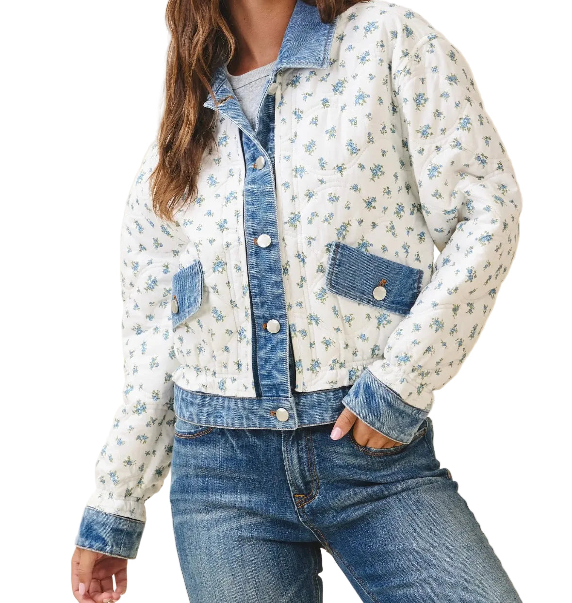 Nantucket Floral Denim Jean Jacket