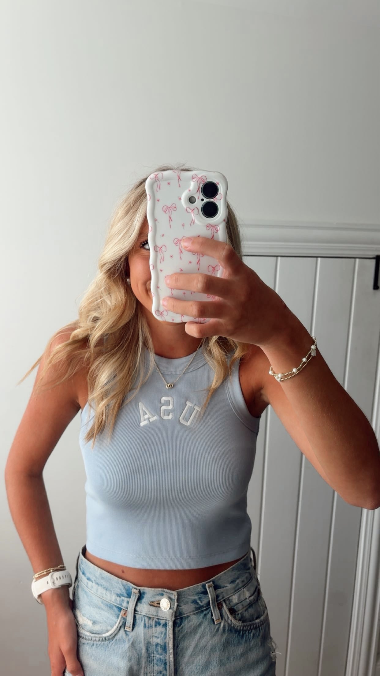 USA Embroidered tank