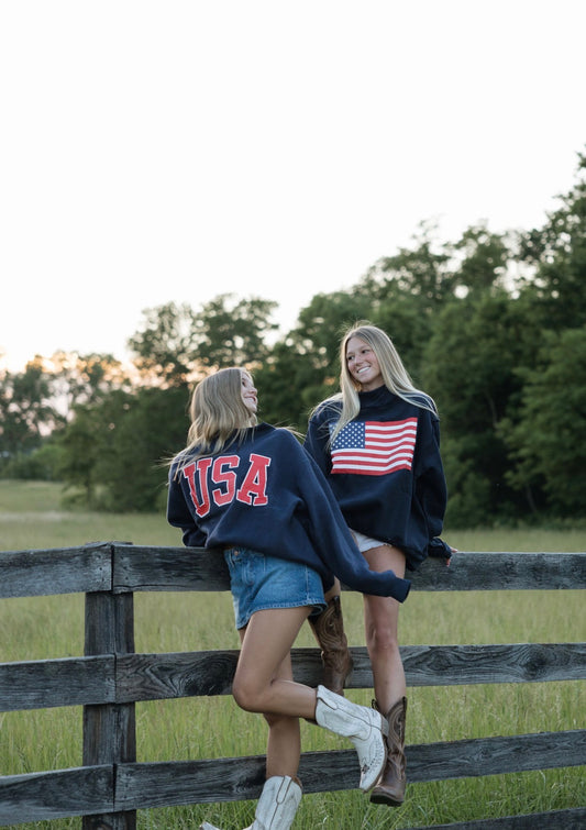 Reversible USA Mock Neck