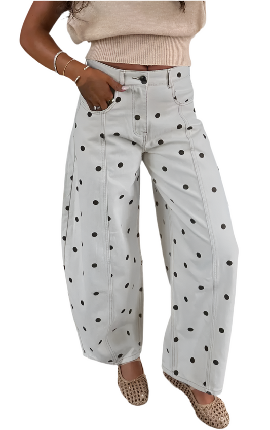 Polka Dot Barrel Jeans