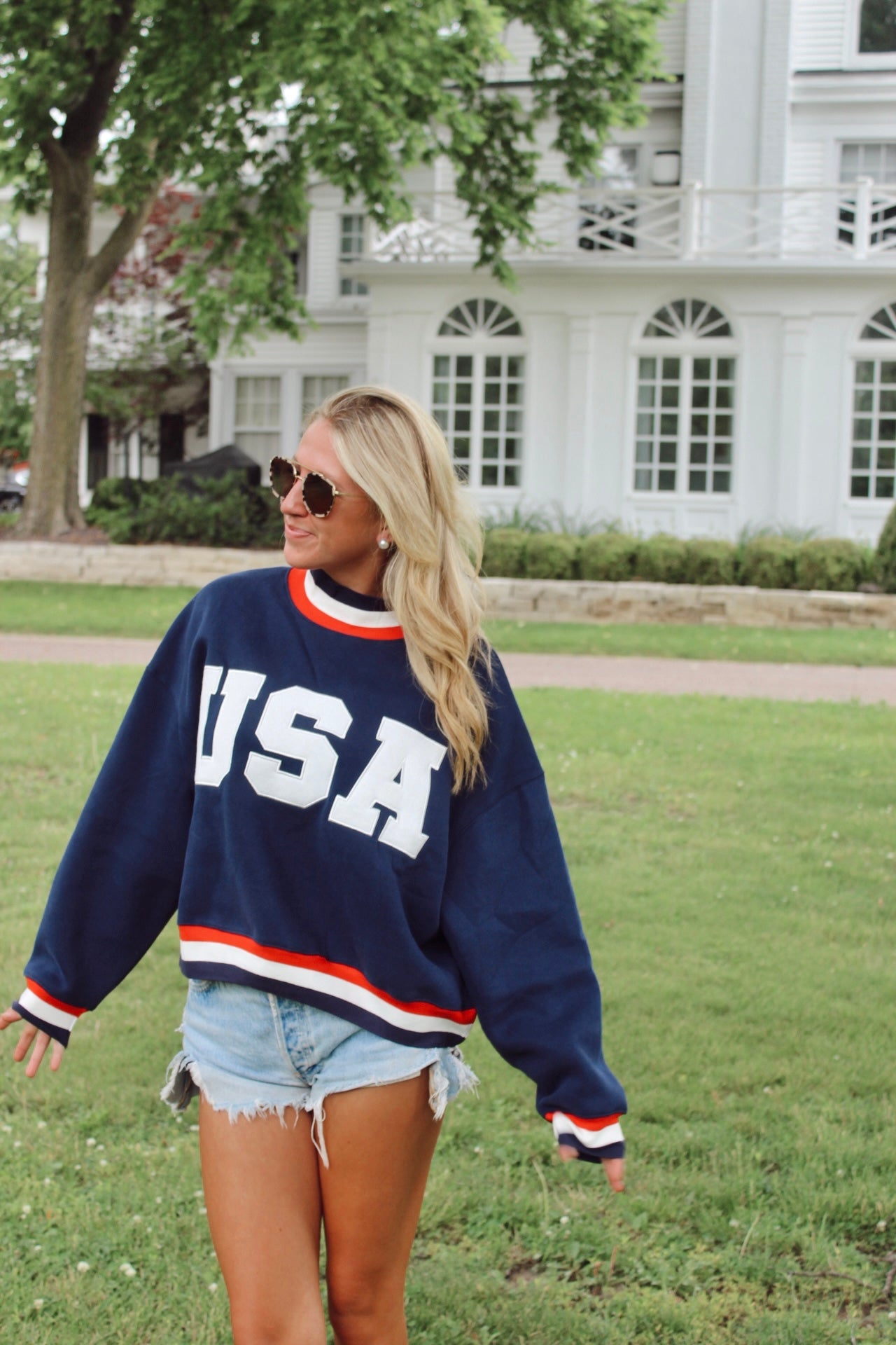 Retro USA Mock Neck