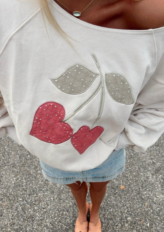 Cherry Off-Shoulder Top