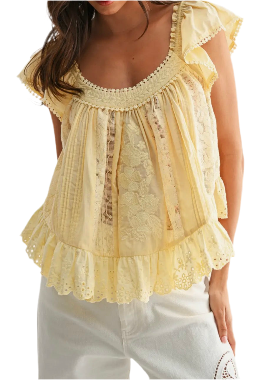 Yellow Lace Blouse