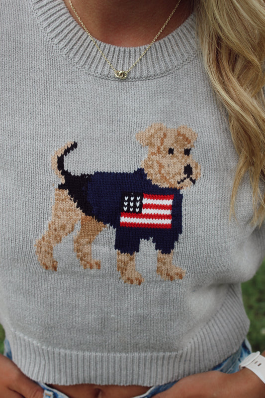 Dog Graphic Sweater Top
