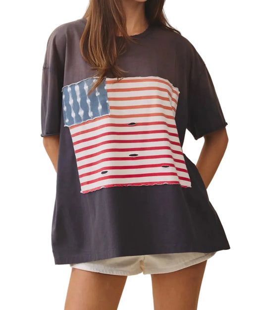 Graphic Oversized Flag Top
