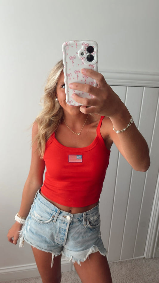 American Flag Patch Tank