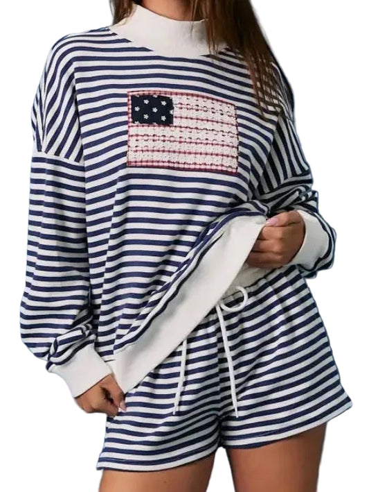 Flag Mock Neck Set