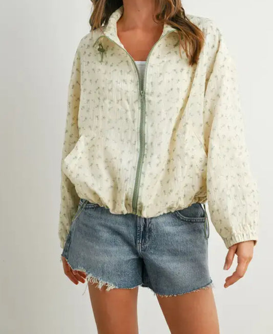 Floral Zip-Up Jacket