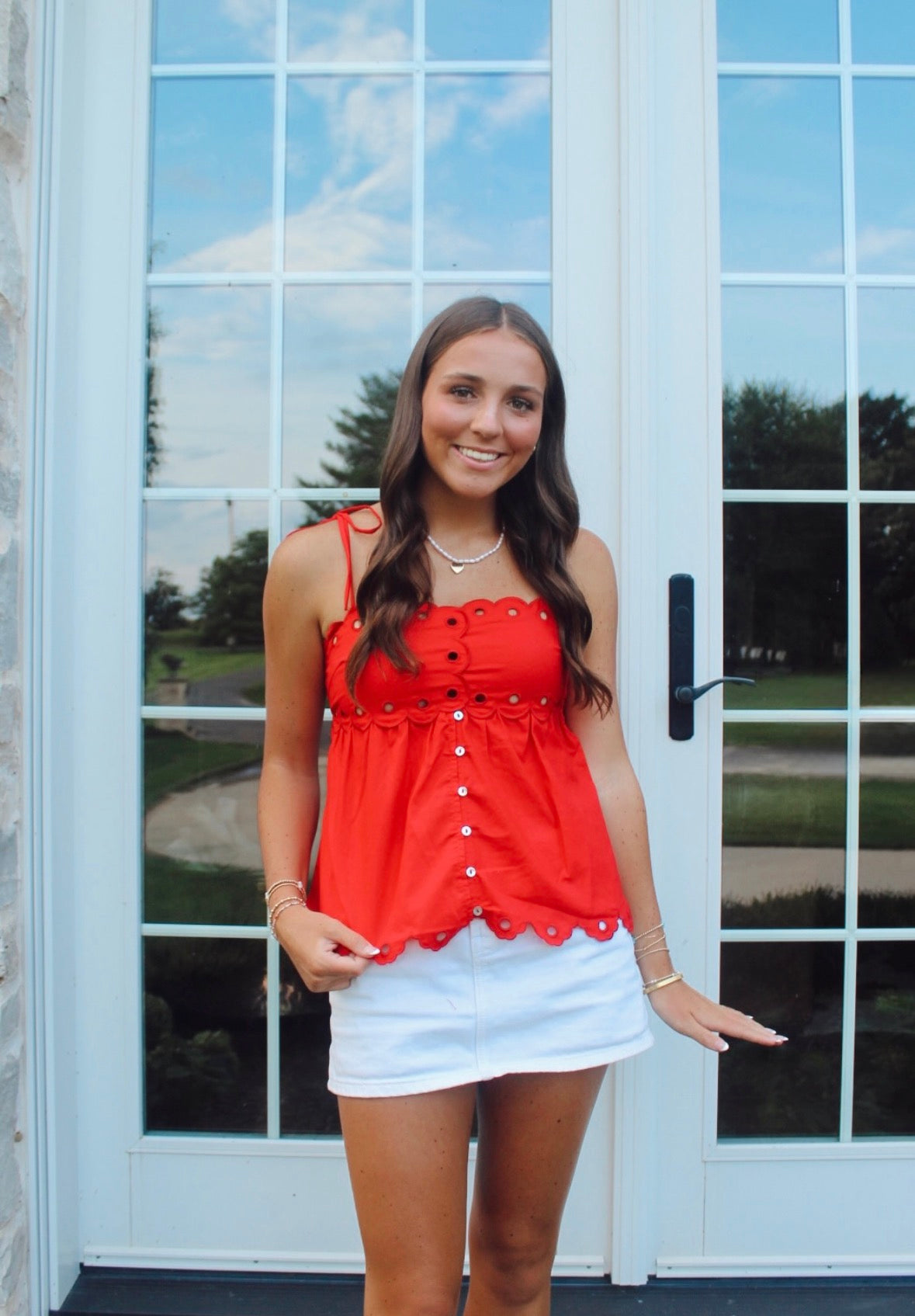 Lucy Red Tie Top