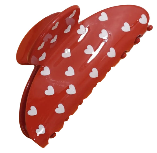 Polka dot Heart Clip