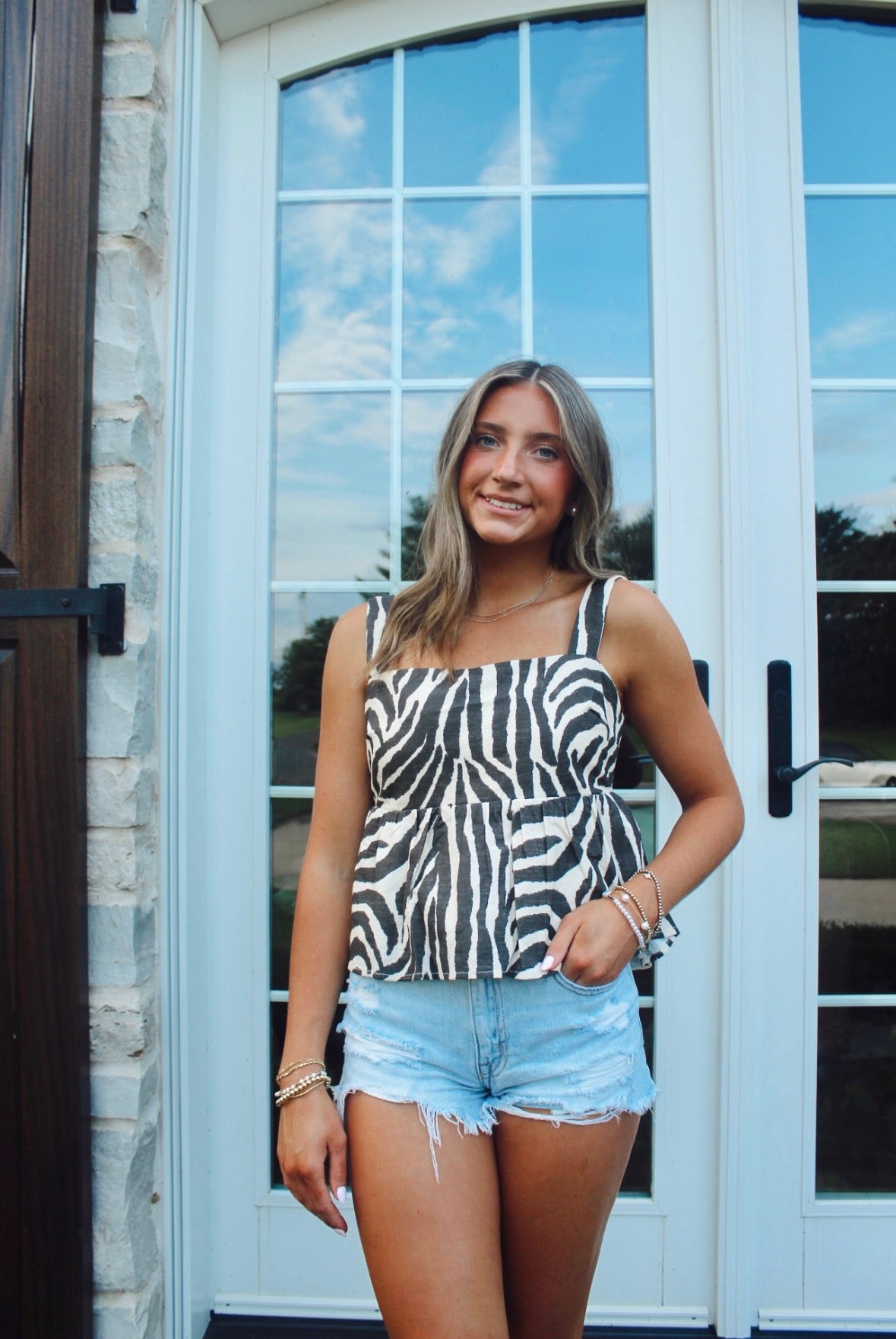 Grayson Zebra Top