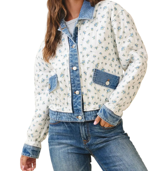 Nantucket Floral Denim Jean Jacket