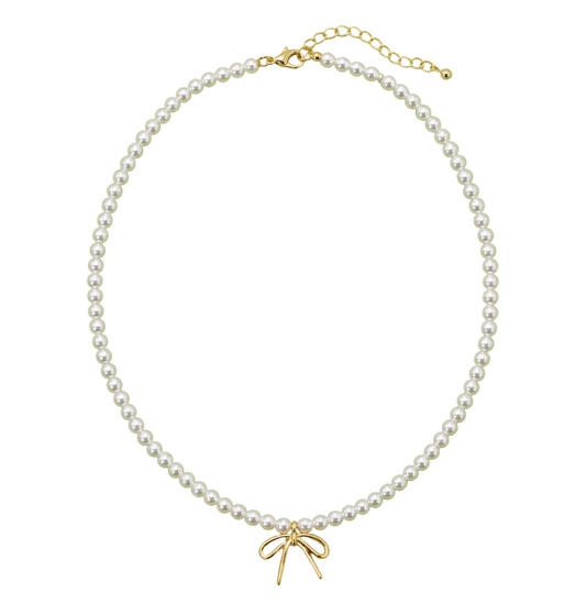 Pearl Bow Tie Necklace