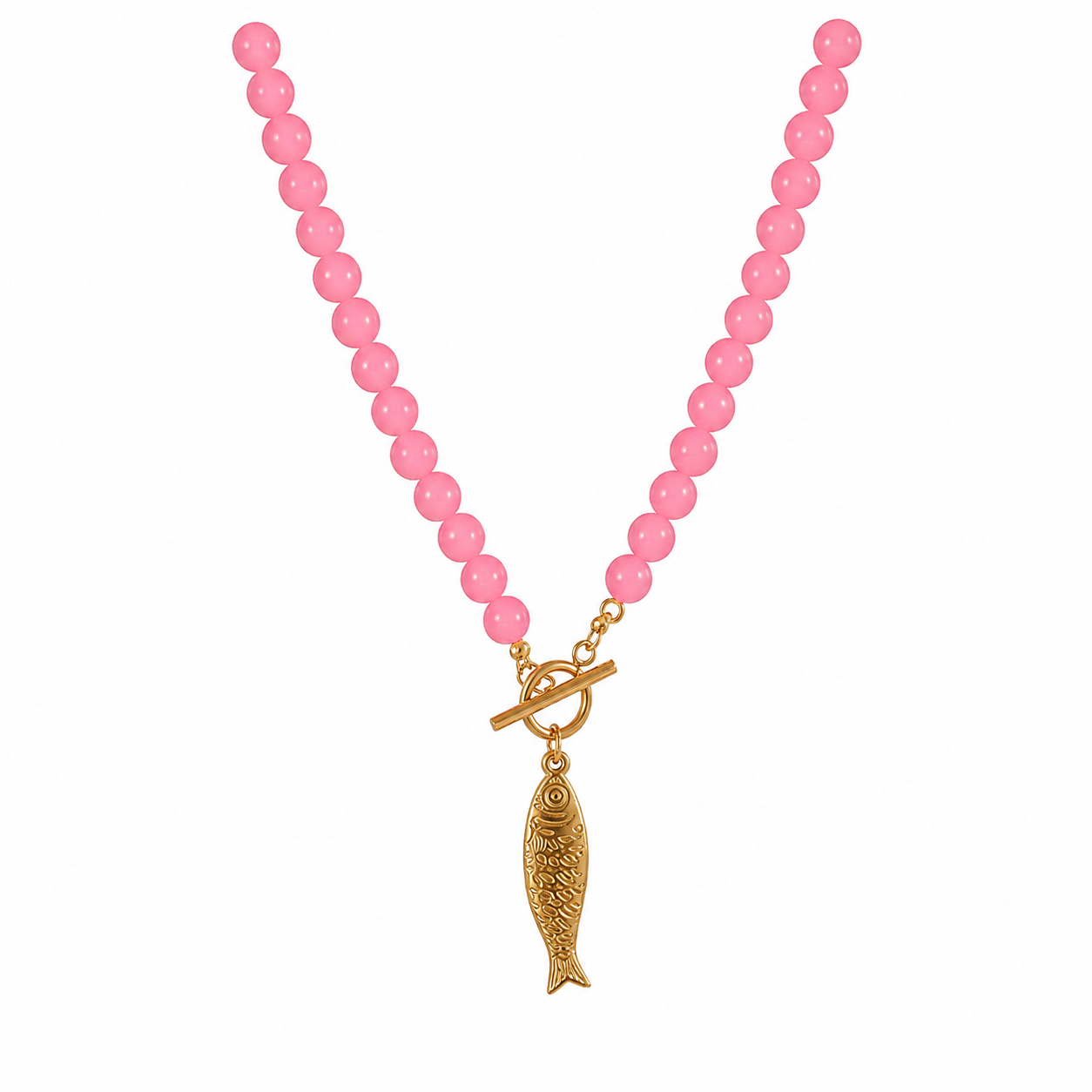 Hot Pink Fish Necklace