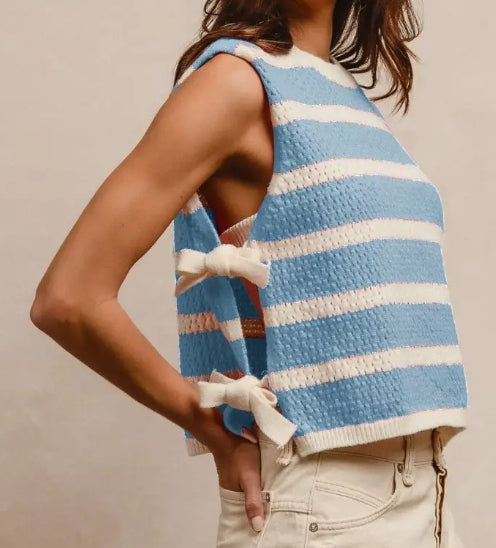 Stripe Side Tied Vest Top