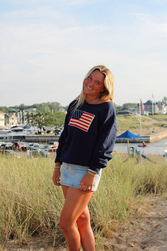 American Flag Crewneck